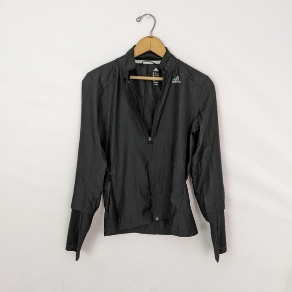 Womens Black Adidas XS running jacket - Picture 1 of 5